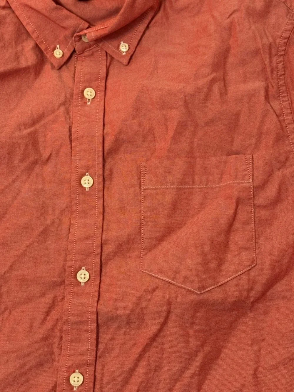 Banana Republic Shirt Mens L Untucked Fit Oxford Long Sleeve Button Down Red